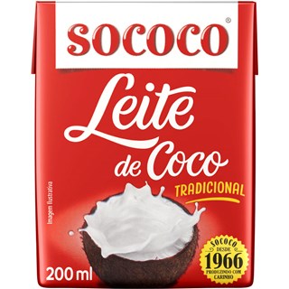 Leite de Coco Sococo Tradicional Vidro 200ml