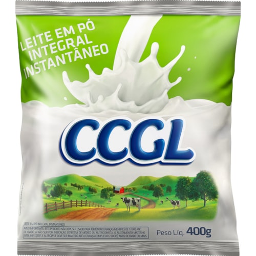 Leite em Pó CCGL Integral Instantâneo Sachê 400g