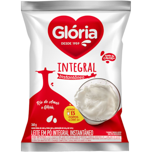 Leite em Pó Glória Integral Sachê 360g