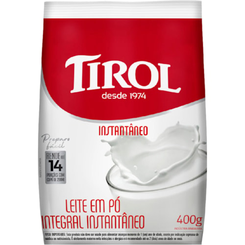 Leite em Pó Integral Tirol Sachet 400g