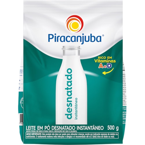 Leite em Pó Piracanjuba Desnatado Instantâneo 500g
