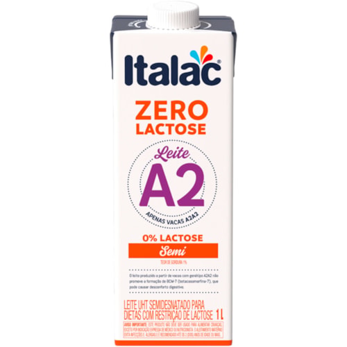 Leite Italac A2 Semidesnatado Zero Lactose 1L