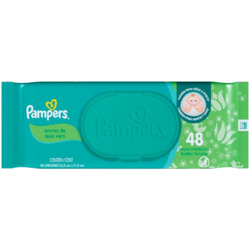 Lenço Umedecido Pampers Aloe Vera 48Un