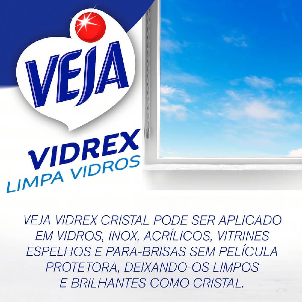 Limpa Vidros Vidrex Cristal Pulverizador 500ml - Destro