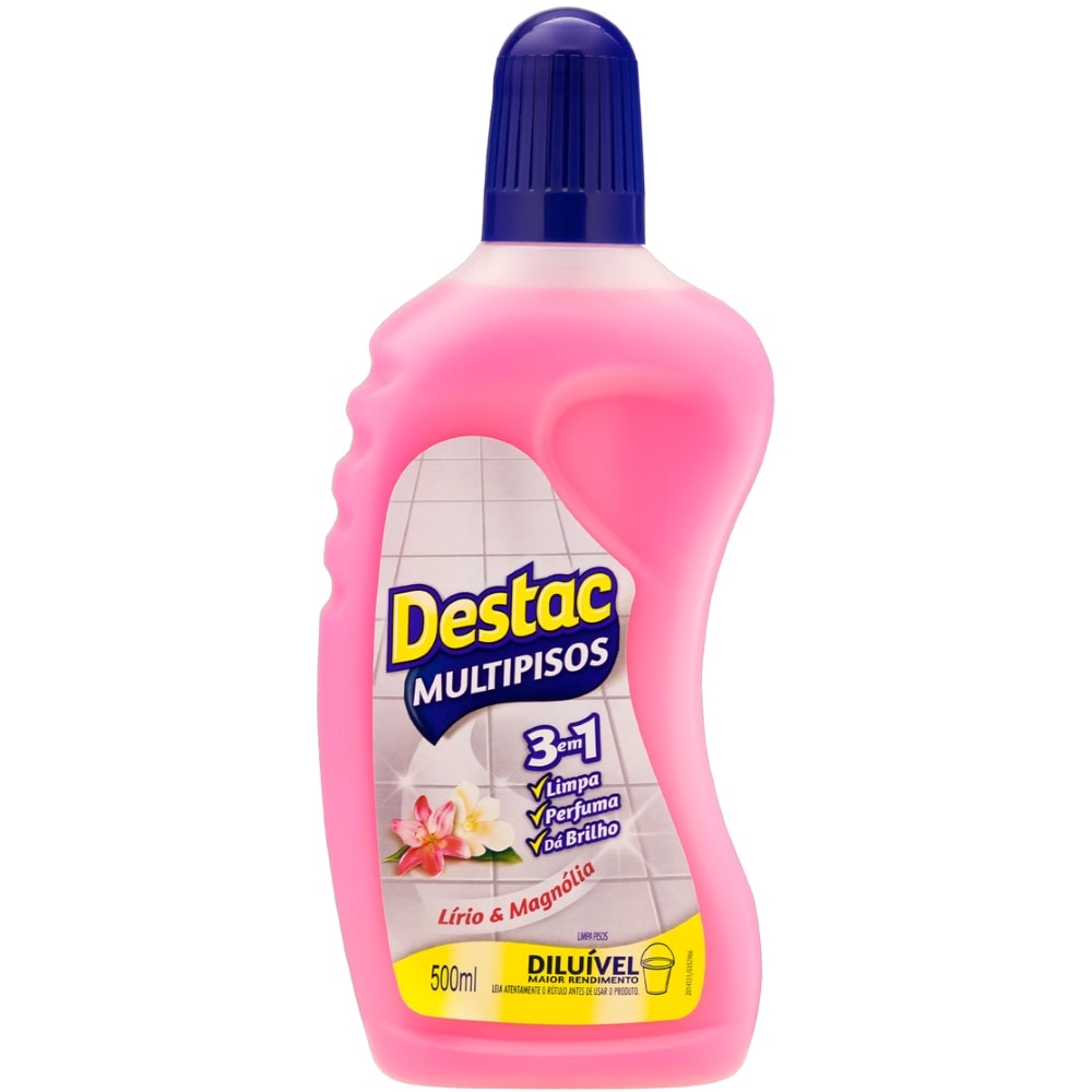 Destac Limpador Multi Pisos Destac Brilho Lírio e Magnólia 500ml - Destro