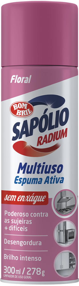 Limpador Multiuso Sapolio Radium Espuma Floral Spray 300ml - Destro