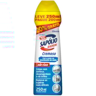 Limpador Sapólio Radium Clássico Leve 250ml Pague 200ml