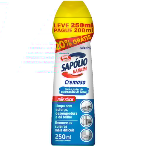 Limpador Sapólio Radium Clássico Leve 250ml Pague 200ml
