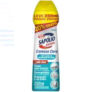 Limpador Sapólio Radium Cloro Leve 250ml Pague 200ml