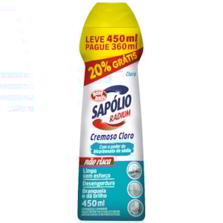 Limpador Sapólio Radium Cloro Leve 450ml Pague 360ml