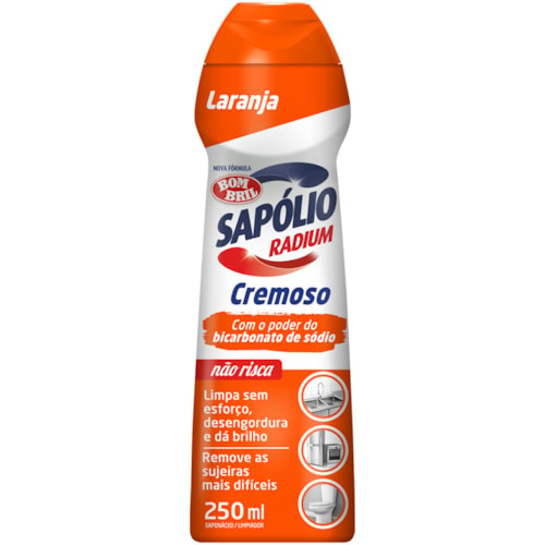 Limpador Sapólio Radium Cremoso Laranja 250ml