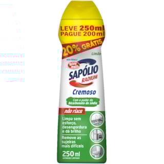 Limpador Sapólio Radium Limão Leve 250ml Pague 200ml