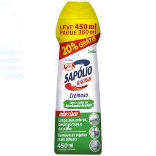 Limpador Sapólio Radium Limão Leve 450ml Pague 360ml