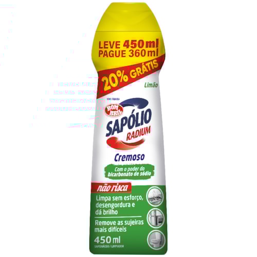 Limpador Sapólio Radium Limão Leve 450ml Pague 360ml