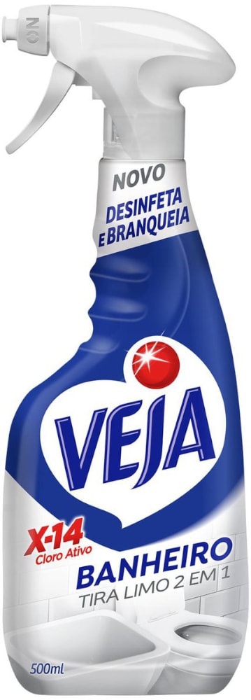 Limpador Veja Banheiro X-14 2 em 1 Tira Limo Pulverizador 500ml