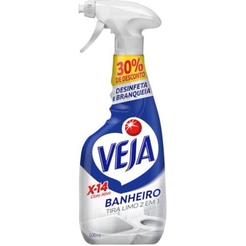 Limpador Veja Banheiro X-14 2 em 1 Tira Limo Pulverizador 500ml Promoc