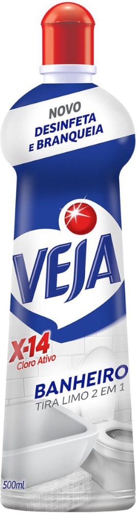 Limpador Veja Banheiro X-14 2 em 1 Tira Limo Squeeze 500ml - Destro