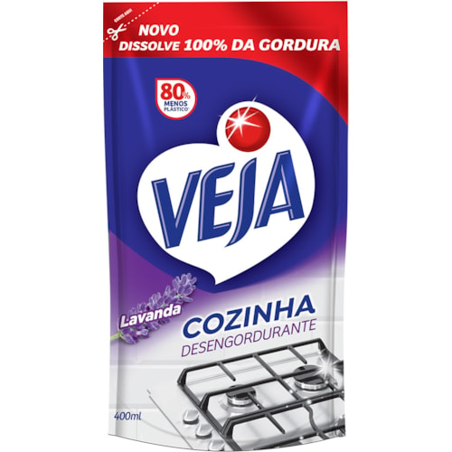 Limpador Veja Desengordurante de Cozinha Lavanda Refil 400ml