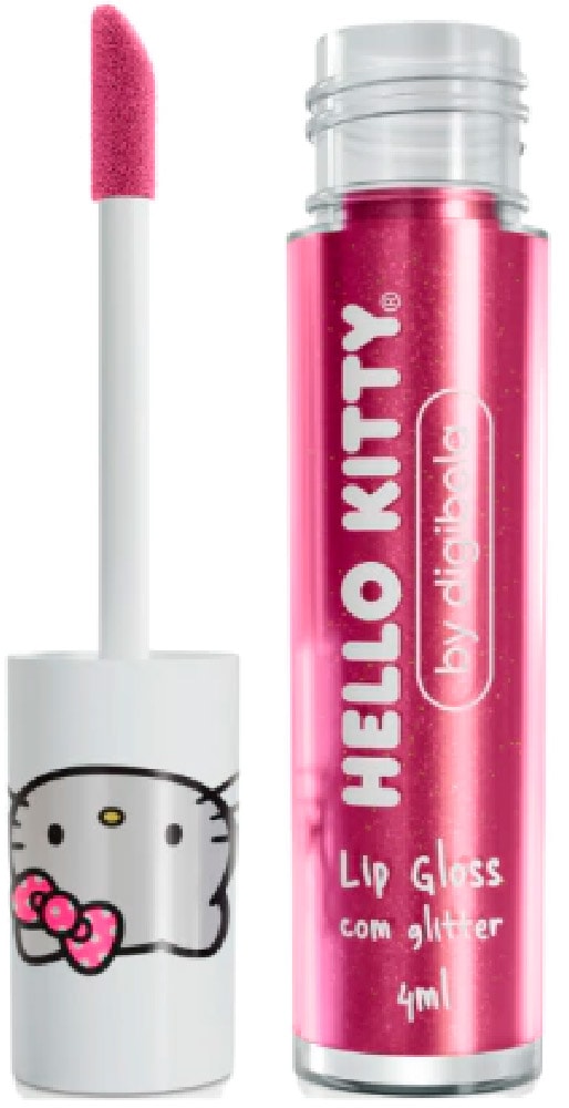 Lip Gloss com Glitter Hello Kitty by Digibela Maçã do Amor - Destro