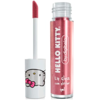 Lip Gloss com Glitter Hello Kitty by Digibela Tutti Frutti
