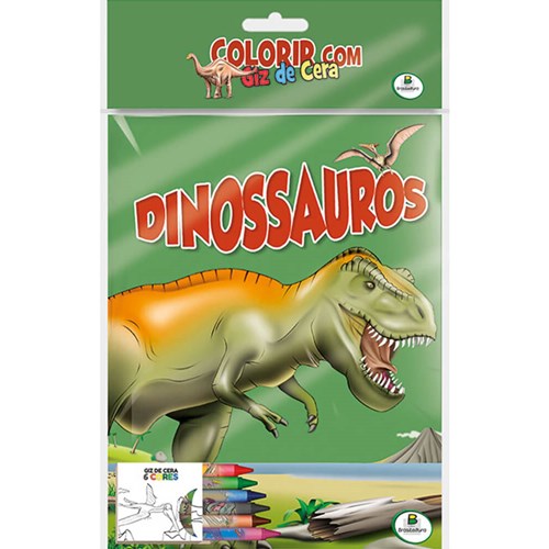 Livro Para Crianças - É Fácil Desenhar! Dinossauros - Acompanha 12 Lápis De  Cor E Adesivos - Auxilia No