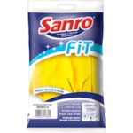 Luva de Látex Sanro Fit Amarela Tamanho G