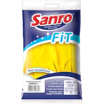 Luva de Látex Sanro Fit Amarela Tamanho M