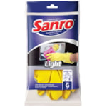 Luva de Látex Sanro Light Amarela Tamanho G