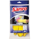 Luva de Látex Sanro Light Amarela Tamanho M