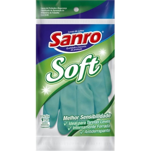 Luvas de Látex Sanro Soft Verde P
