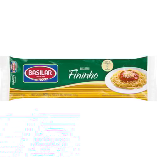 Macarrão Basilar Fininho Semolado 500g