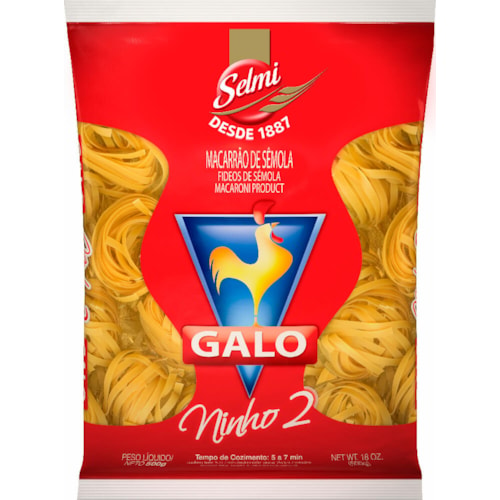 Macarrão Galo Ninho 2 Sêmola 500g