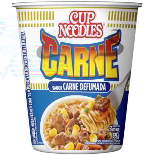 Macarrão Instantâneo Cup Noodles Sabor Carne Defumada 69g