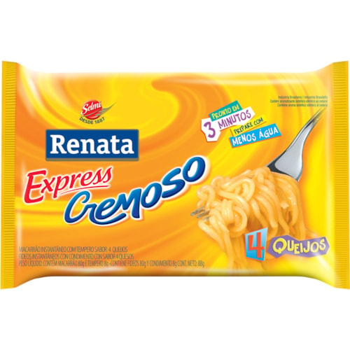 Macarrão Instantâneo Renata Cremoso Sabor 4 Queijos 88g