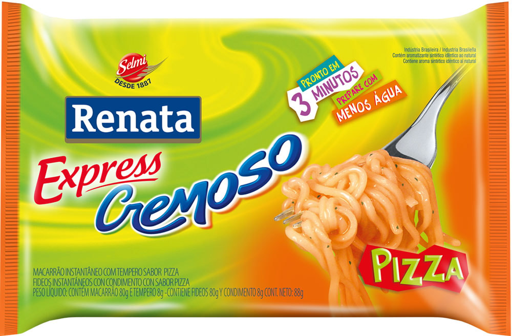 Macarrão Instantâneo Renata Cremoso Sabor Pizza 88g - Destro