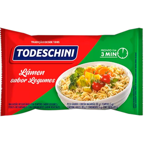 Macarrão Instantâneo Todeschini Sabor Legumes 85g Destro 