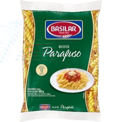 Macarrão Parafuso Basilar Semolado 500g
