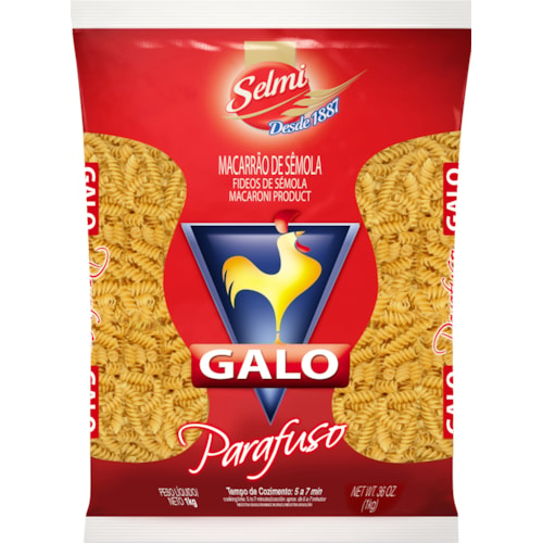 Macarrão Parafuso Galo Sêmola Nº2 1kg