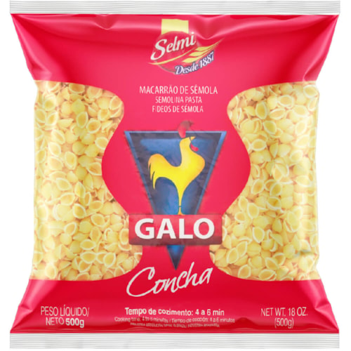 Macarrão Sêmola Concha Galo 500g