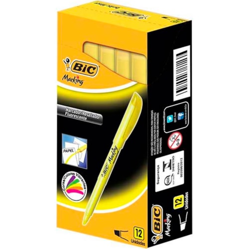 Marca Texto Bic Amarelo 12Un