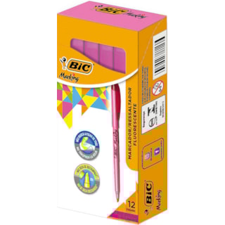 Marca Texto Bic Rosa 12Un