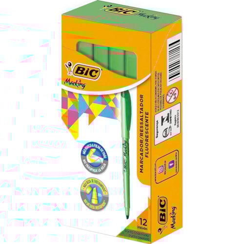 Marca Texto Bic Verde 12Un