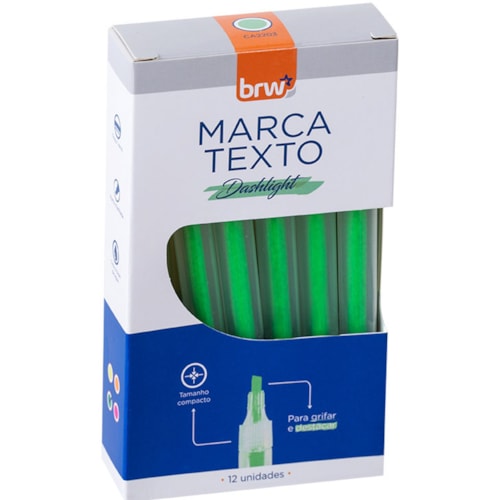 Marca Texto BRW Dashlight Verde 12Un