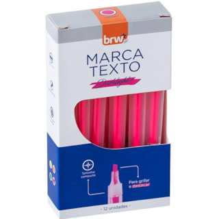 Marca Texto BRW Dashlight Vermelho 12Un