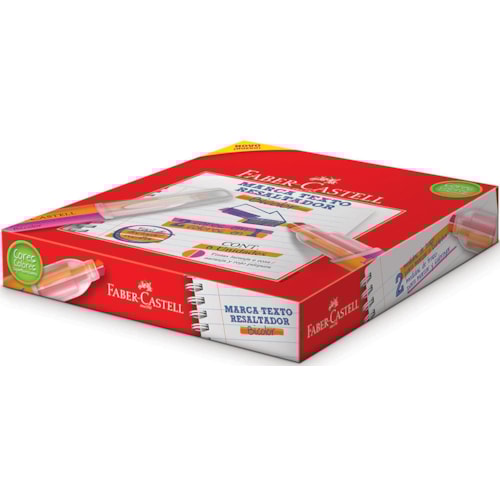 Marca Texto Faber-Castell Biocolor Rosa e Laranja 6 unidades