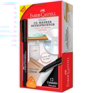 Marcador de CD e Retroprojetor Faber Castell Preto