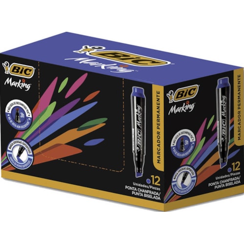 Marcador Permanente Bic Marking Azul 12 Unidades