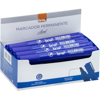 Marcador Permanente BRW Azul 12 Unidades