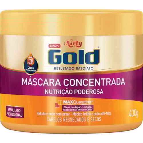 Máscara Capilar Niely Gold Nutrição Poderosa 430g