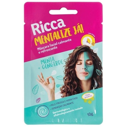 Máscara Facial Ricca Mentalize Já! Menta + Gengibre 10g